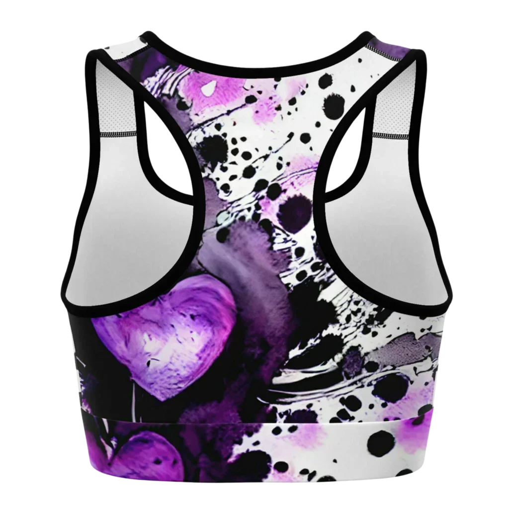 Yoga Outfit Sexy White Purple Heart Set