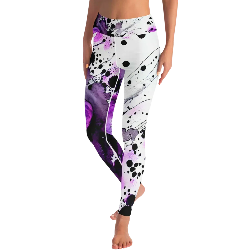 Yoga Outfit Sexy White Purple Heart Set