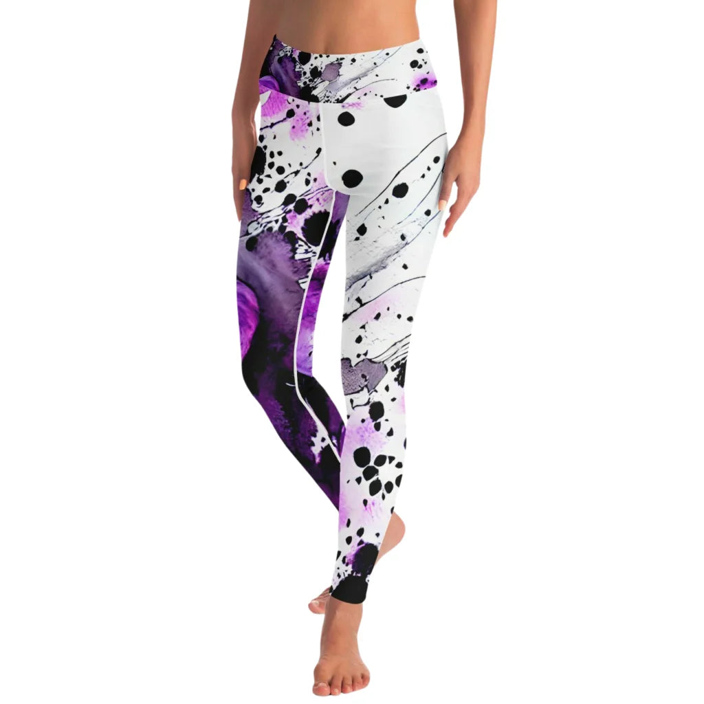 Yoga Outfit Sexy White Purple Heart Set