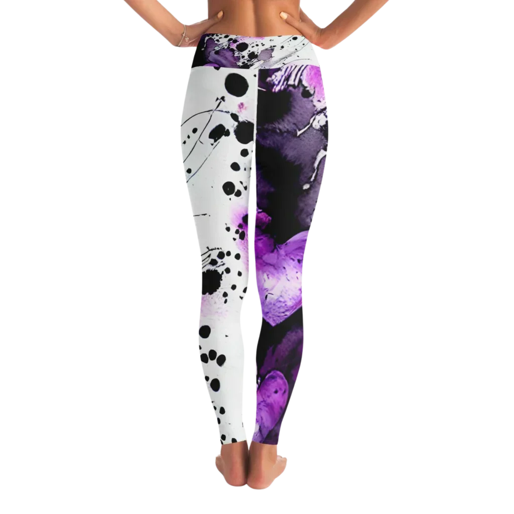 Yoga Outfit Sexy White Purple Heart Set