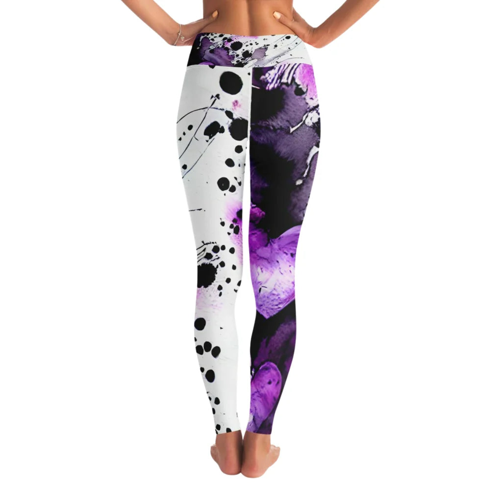 Yoga Outfit Sexy White Purple Heart Set