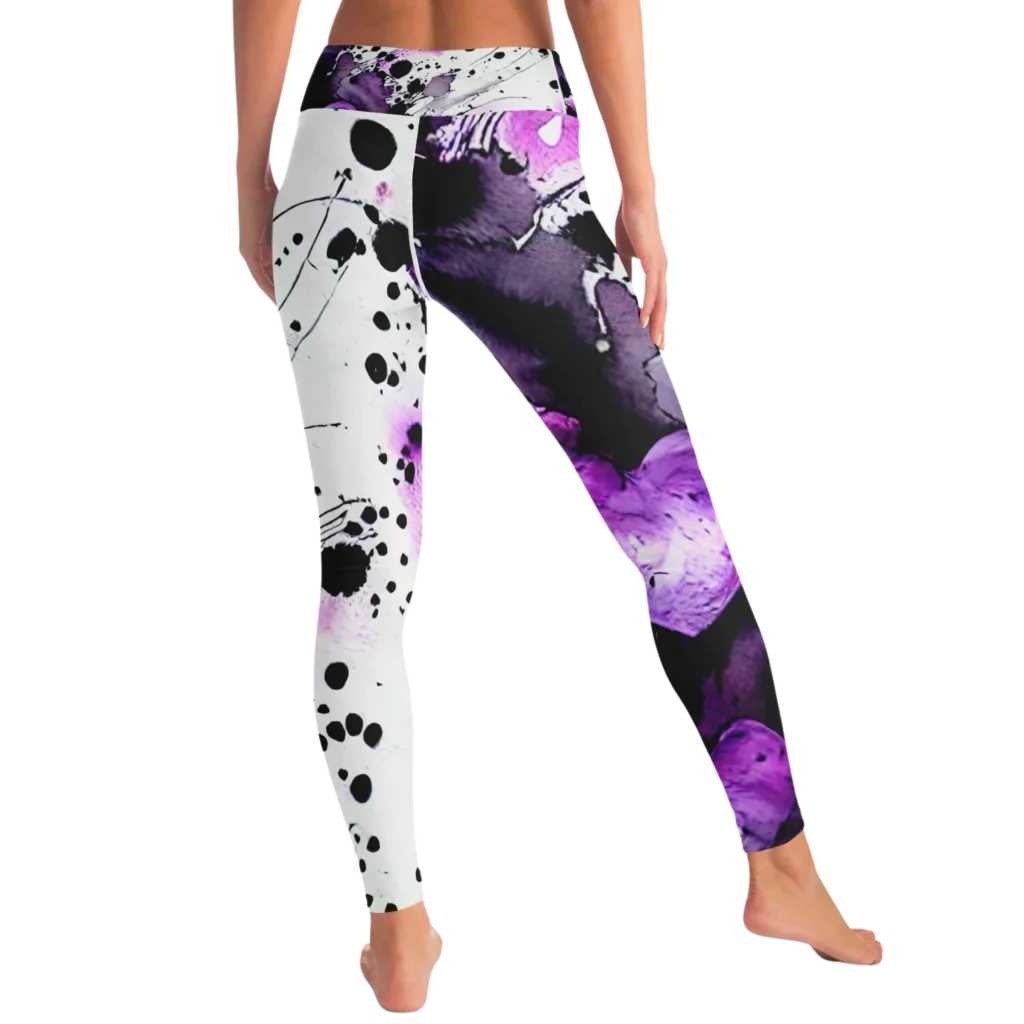 Yoga Outfit Sexy White Purple Heart Set