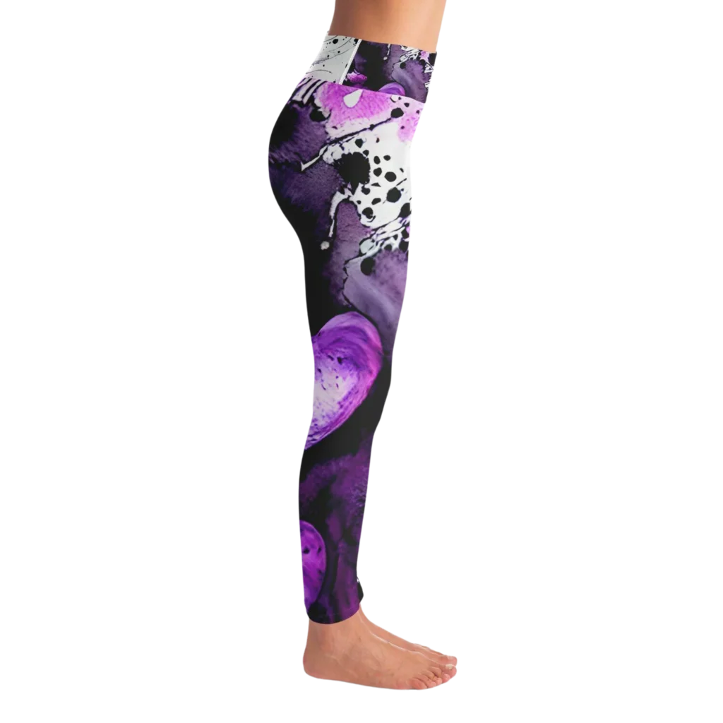 Yoga Outfit Sexy White Purple Heart Set
