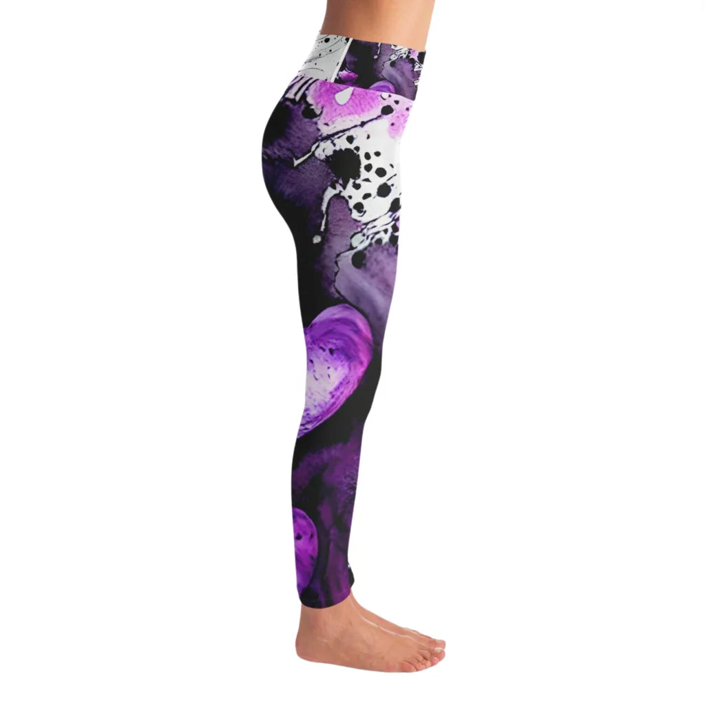 Yoga Outfit Sexy White Purple Heart Set