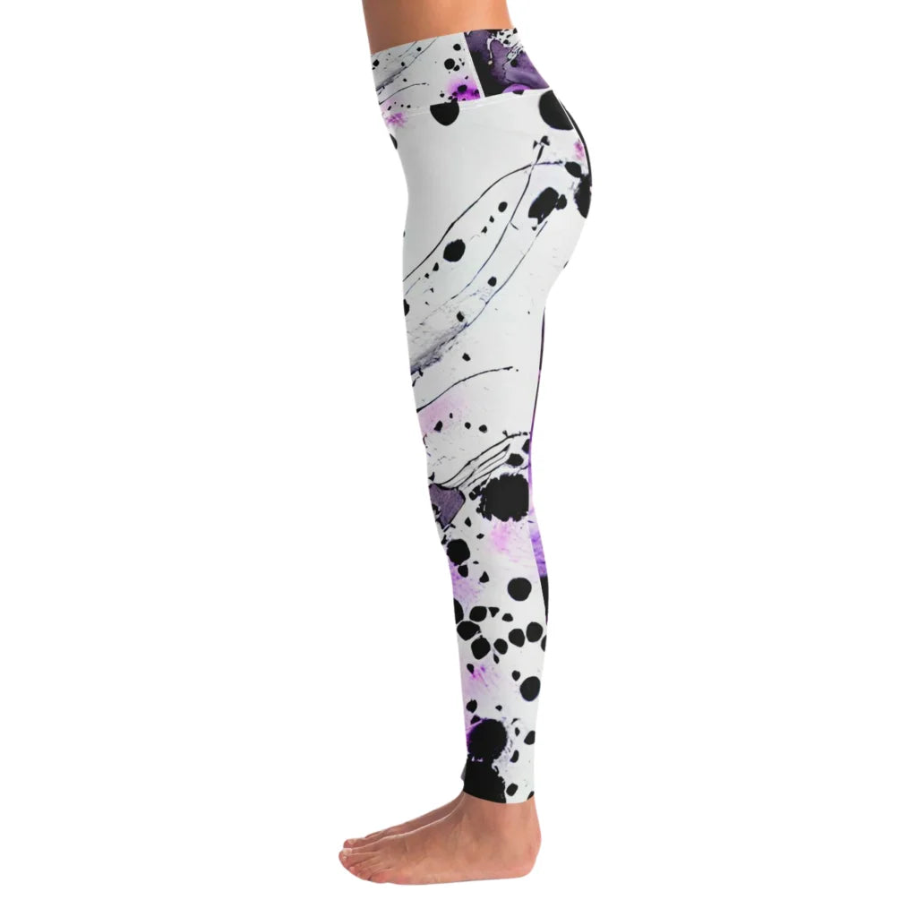 Yoga Outfit Sexy White Purple Heart Set