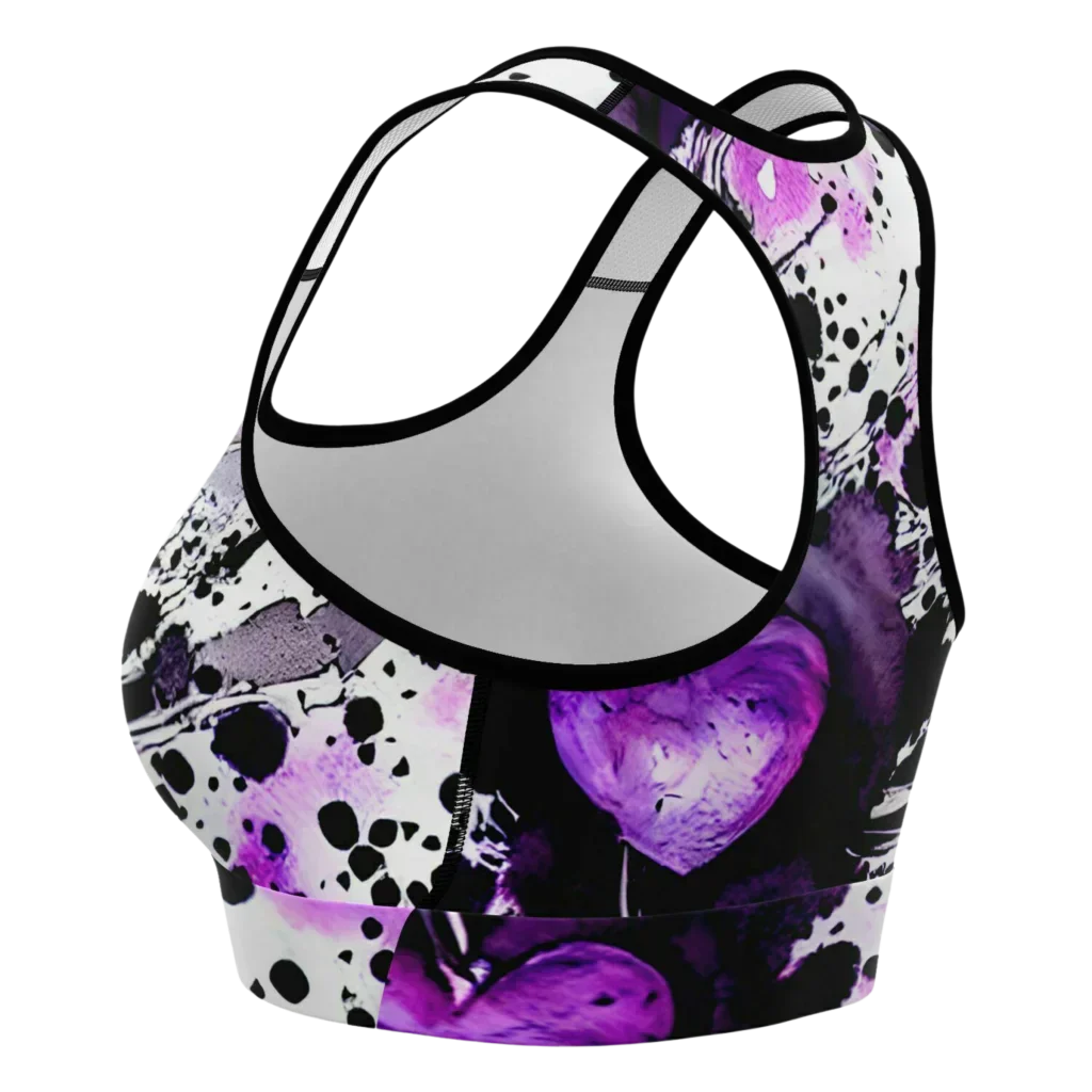 Yoga Outfit Sexy White Purple Heart Set