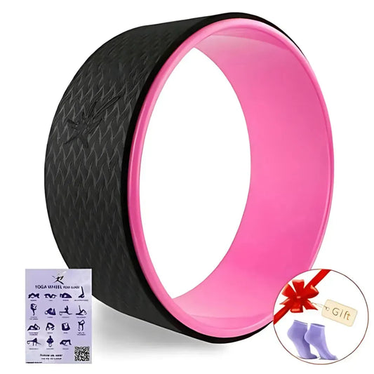Yoga Roller Wheel For Back Support And Flexibility - Pink