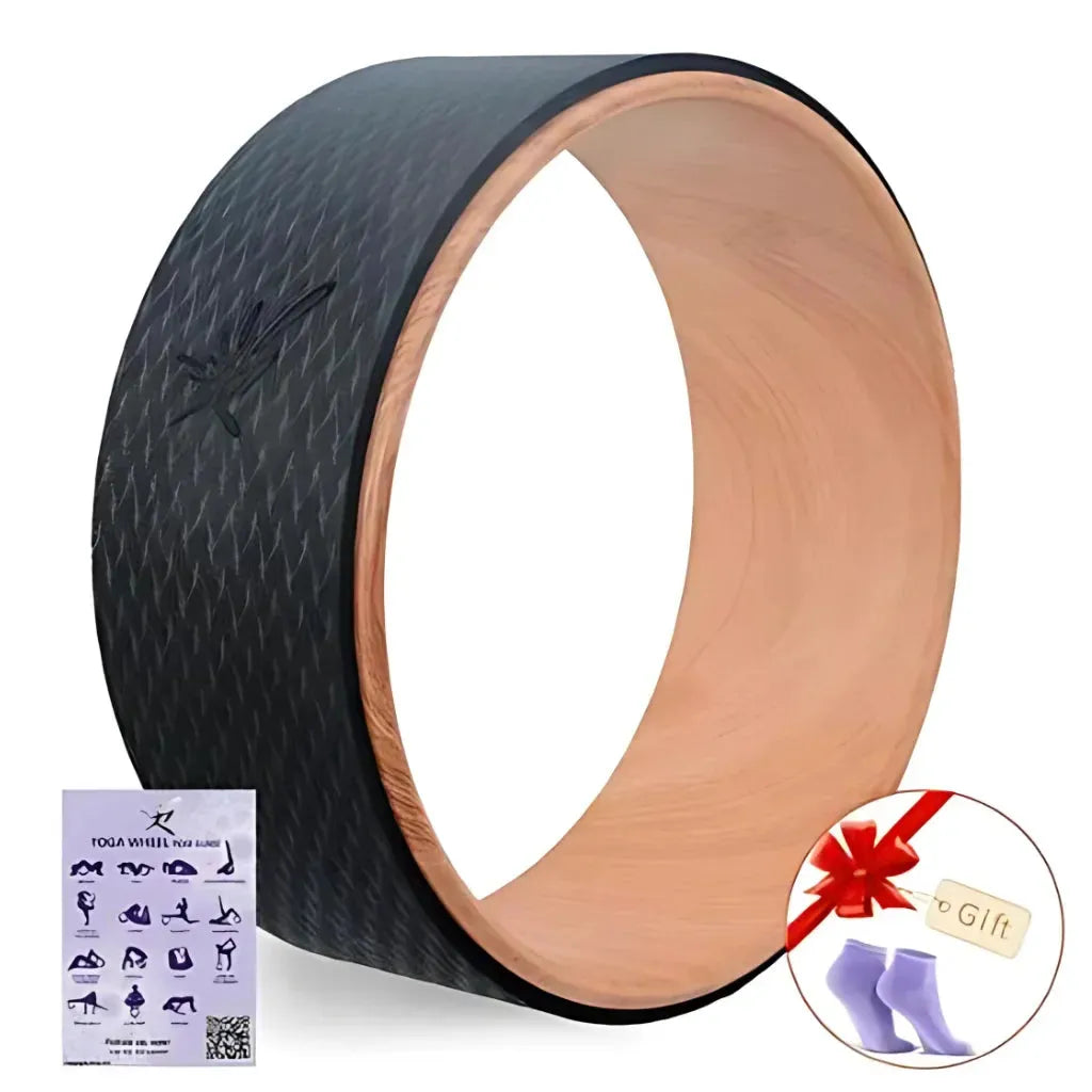 Yoga Roller Wheel For Back Support And Flexibility - Wood