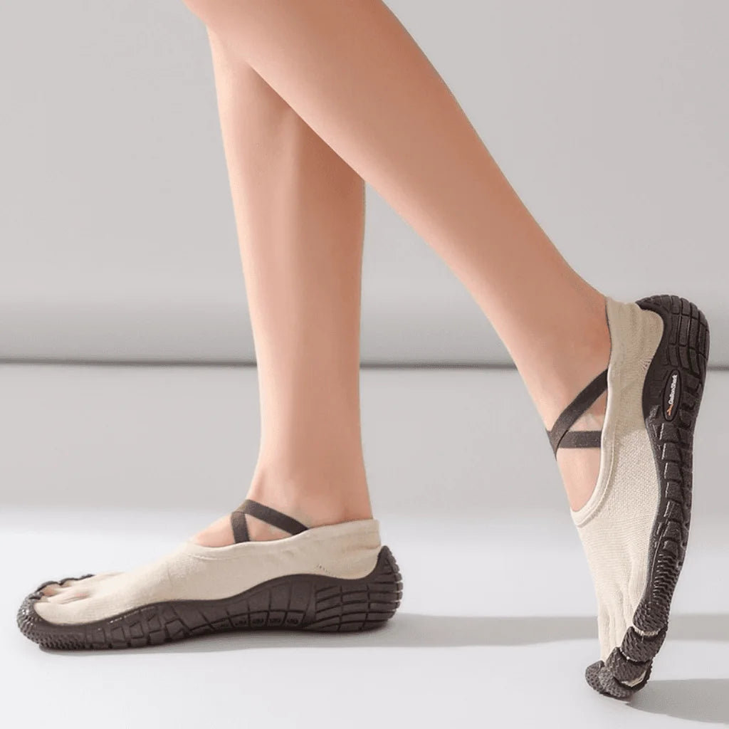 Yoga Shoes For Plantar Fasciitis With Five-Toe Design - Khaki Milan / 34
