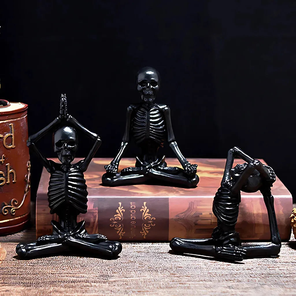 Yoga Skeleton Figurine With Vintage Charm
