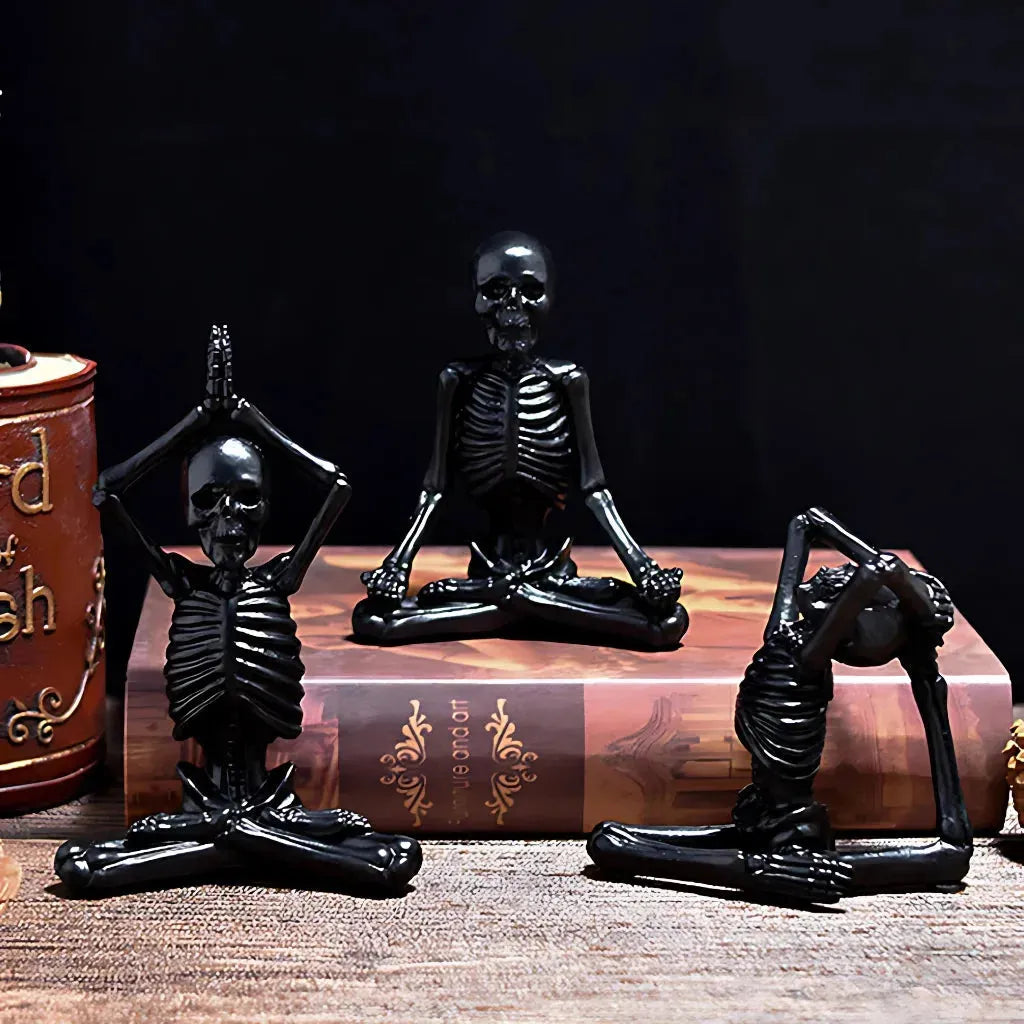 Yoga Skeleton Figurine With Vintage Charm