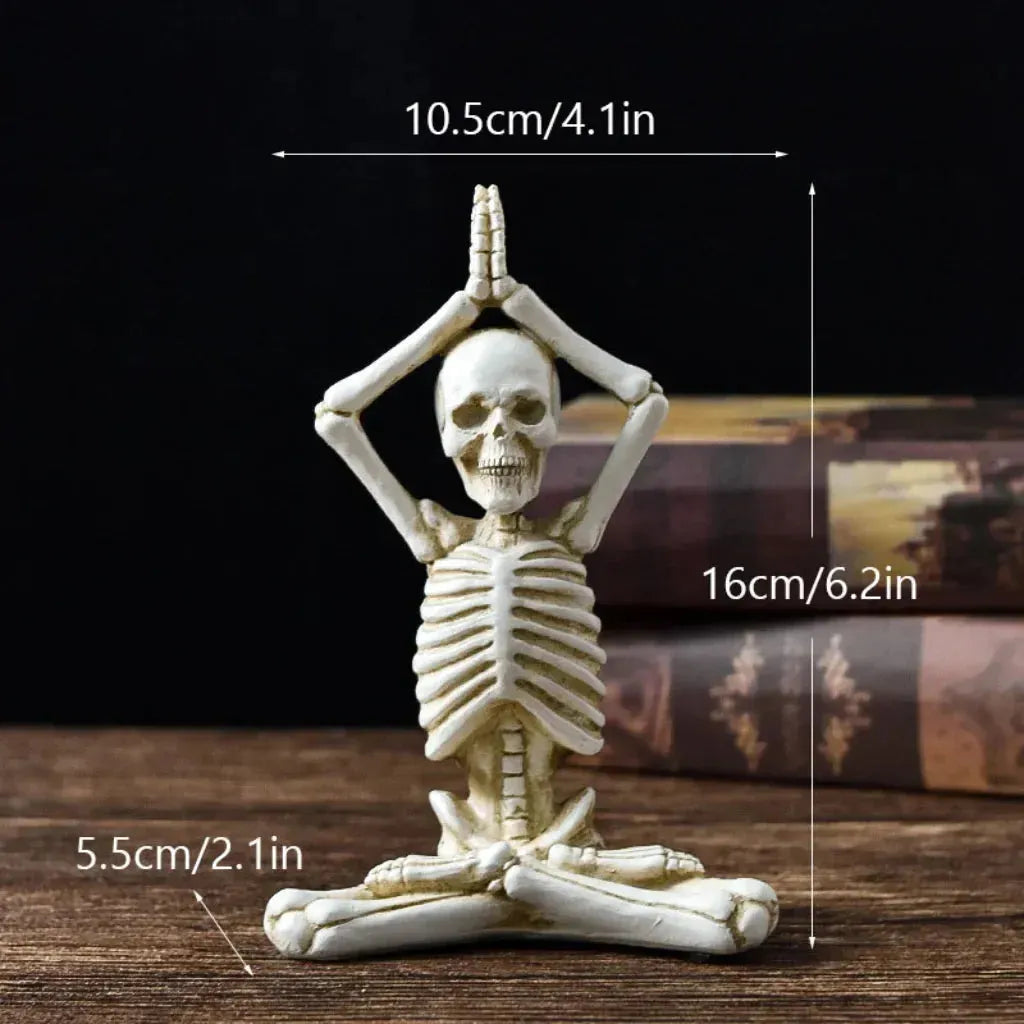Yoga Skeleton Figurine With Vintage Charm
