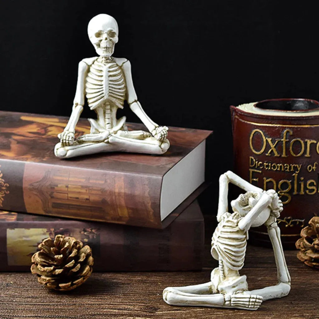 Yoga Skeleton Figurine With Vintage Charm