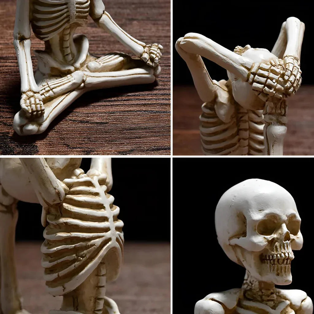 Yoga Skeleton Figurine With Vintage Charm