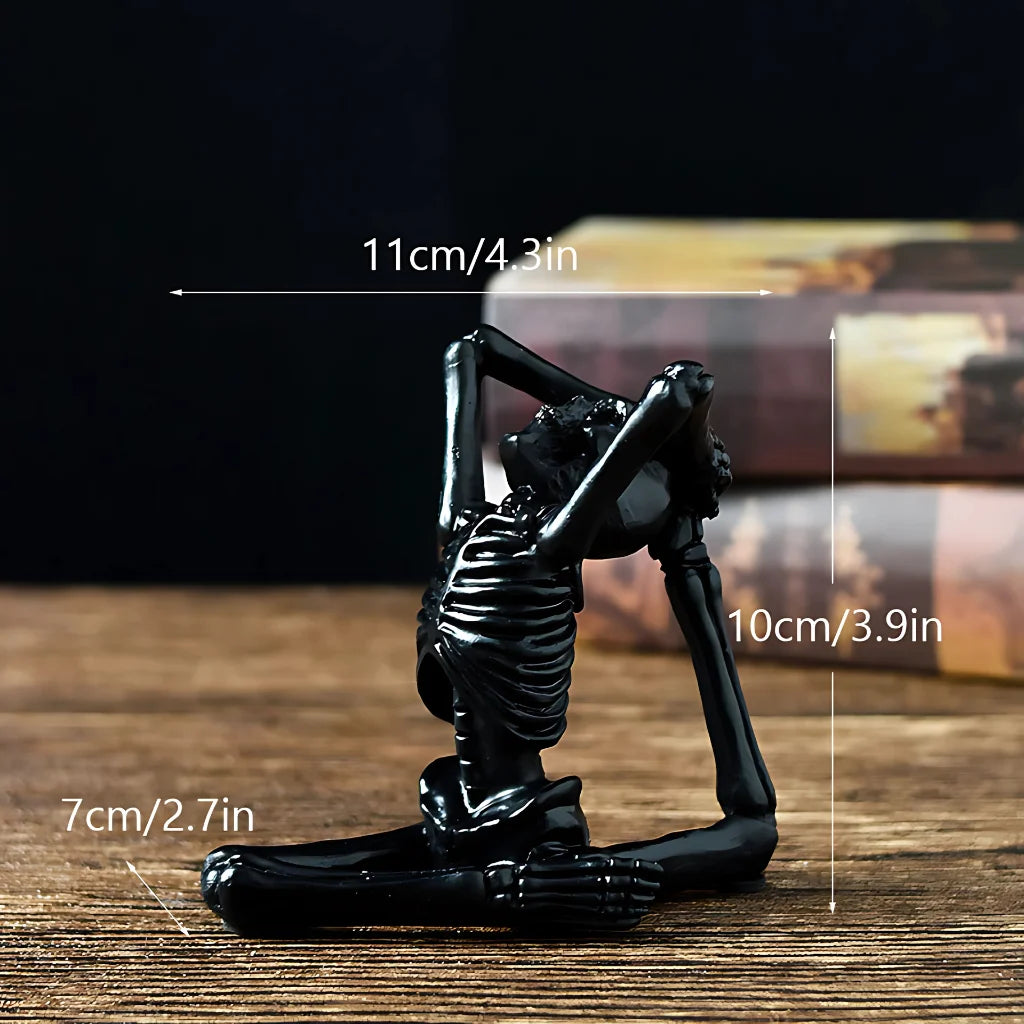 Yoga Skeleton Figurine With Vintage Charm - Black B