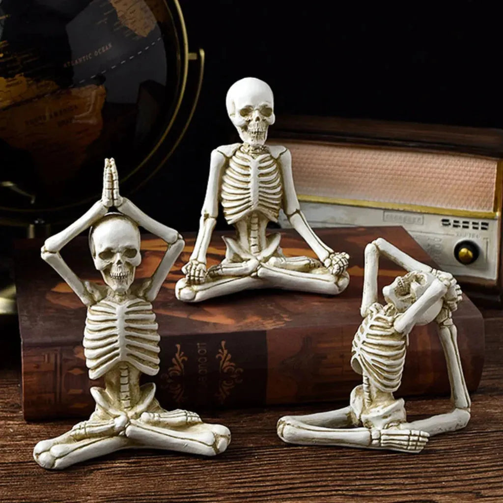 Yoga Skeleton Figurine With Vintage Charm - Suit