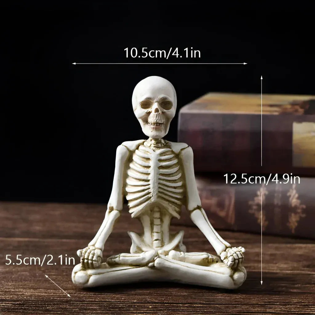 Yoga Skeleton Figurine With Vintage Charm - White C