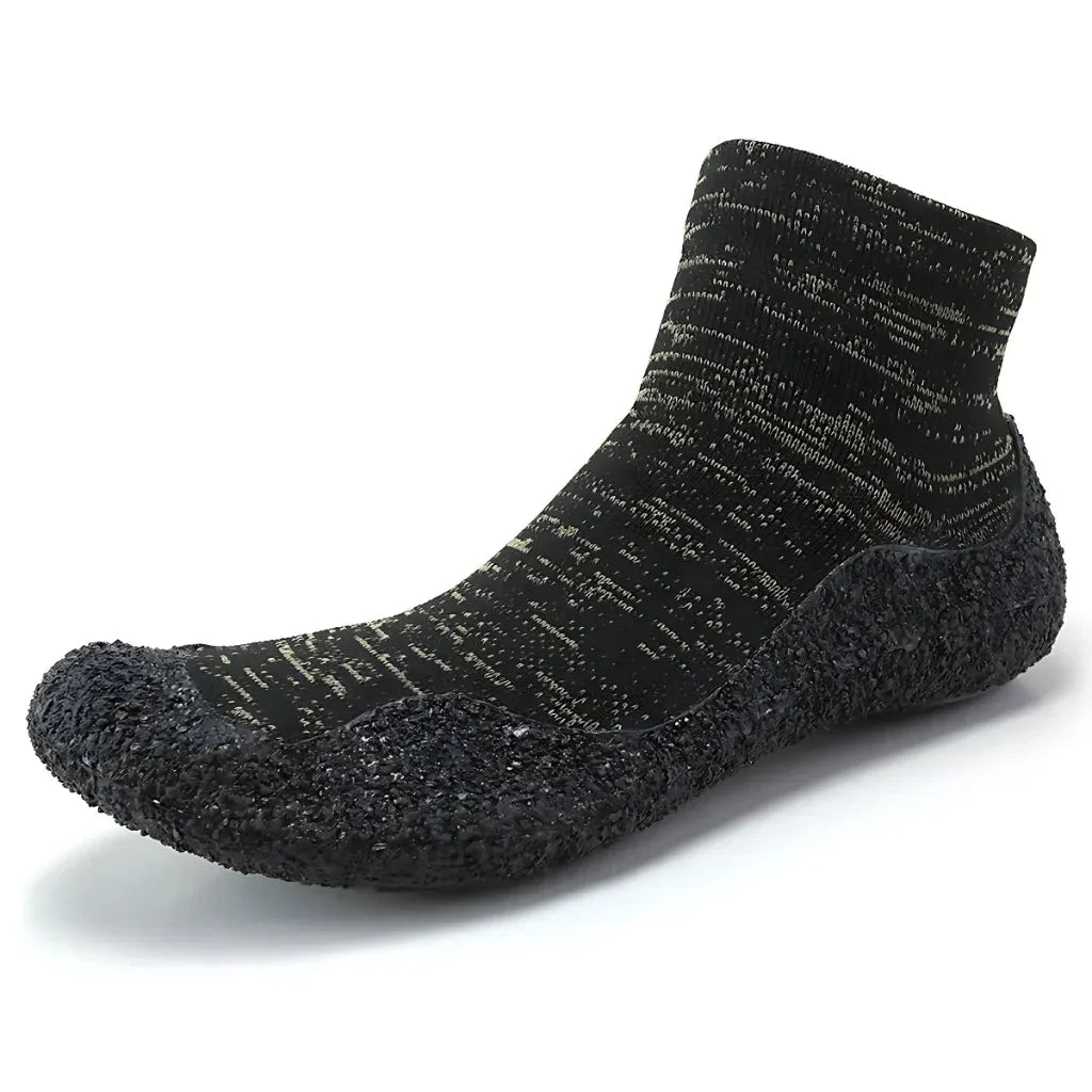 Yoga Slip On Shoes With Wedge Sole And Round Toe - Black And Green / 36