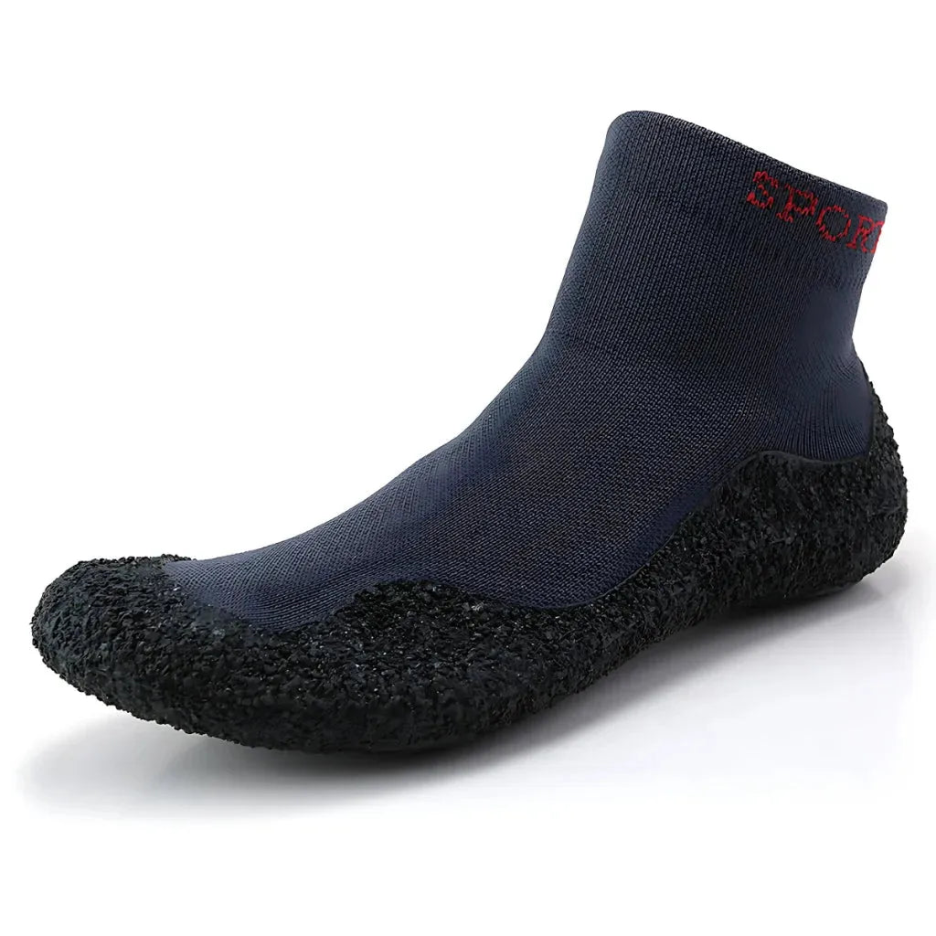 Yoga Slip On Shoes With Wedge Sole And Round Toe - Dark Gray / 36