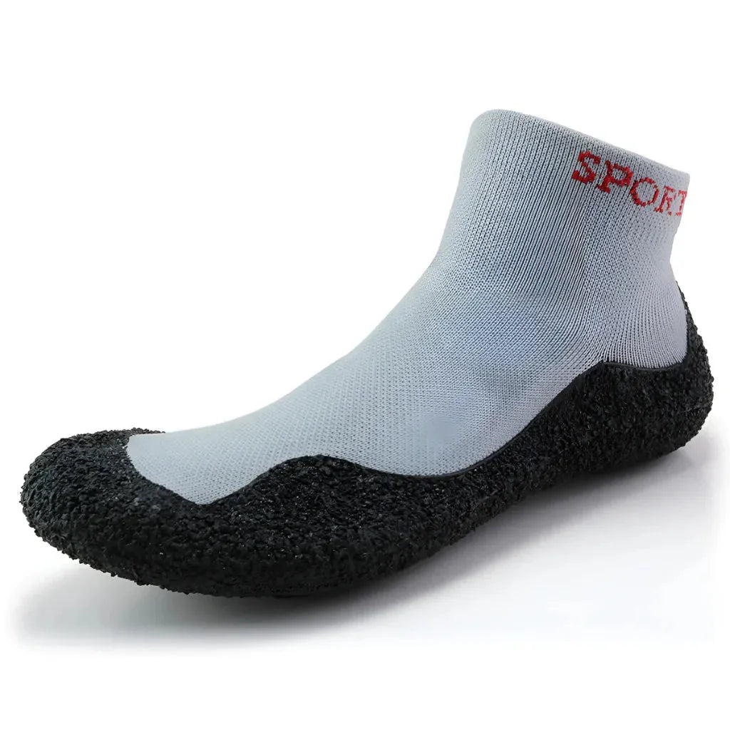 Yoga Slip On Shoes With Wedge Sole And Round Toe - Light Gray / 36