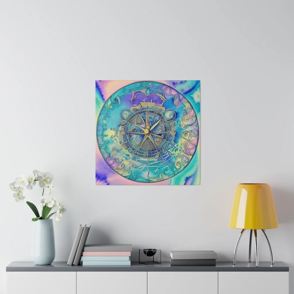 Yoga Wall Decor Featuring Astrology Wheel Art - 20x20 in / 0.75