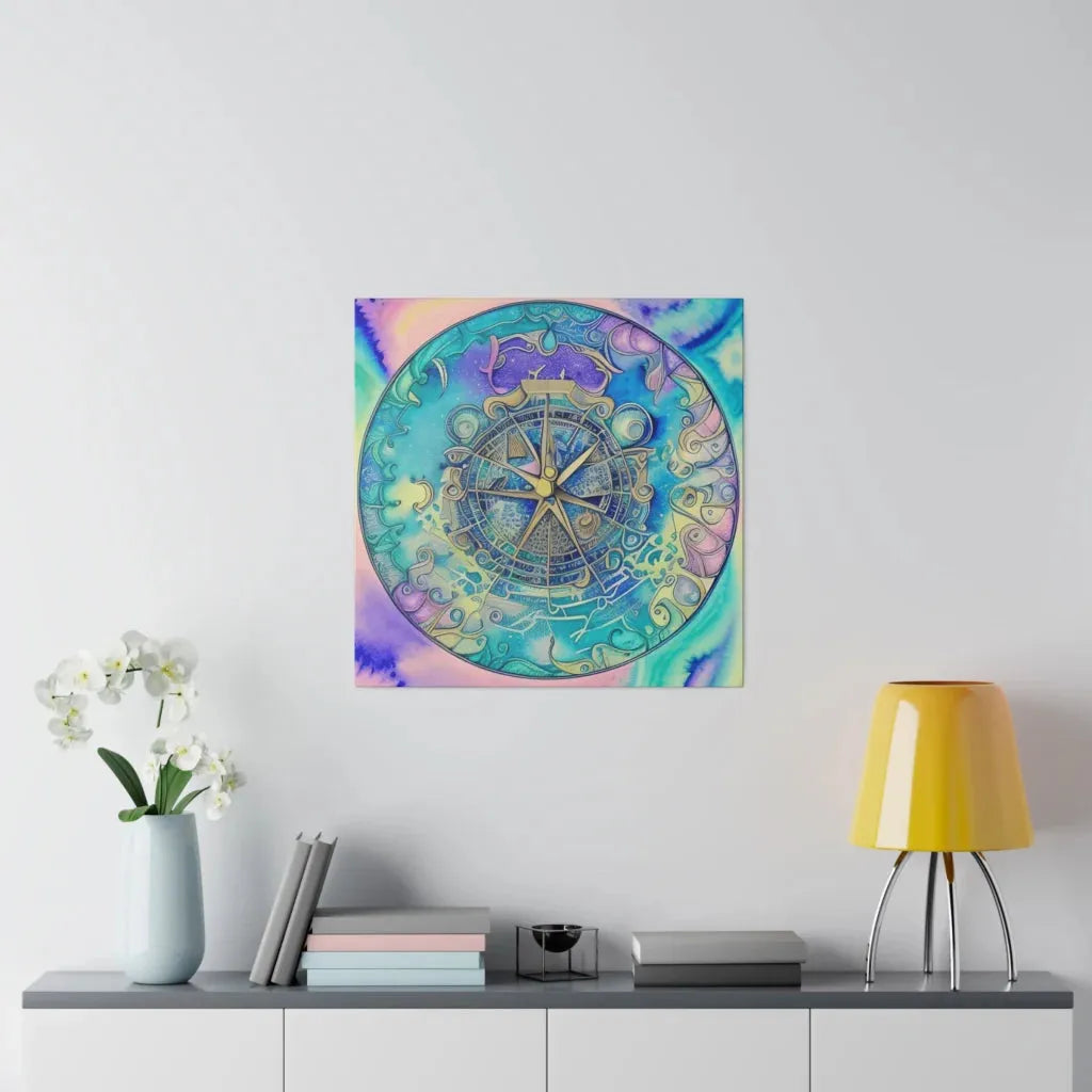 Yoga Wall Decor Featuring Astrology Wheel Art - 20x20 in / 0.75