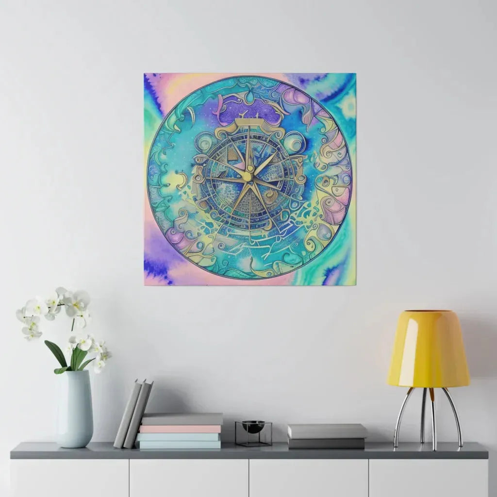 Yoga Wall Decor Featuring Astrology Wheel Art - 24x24 in / 0.75
