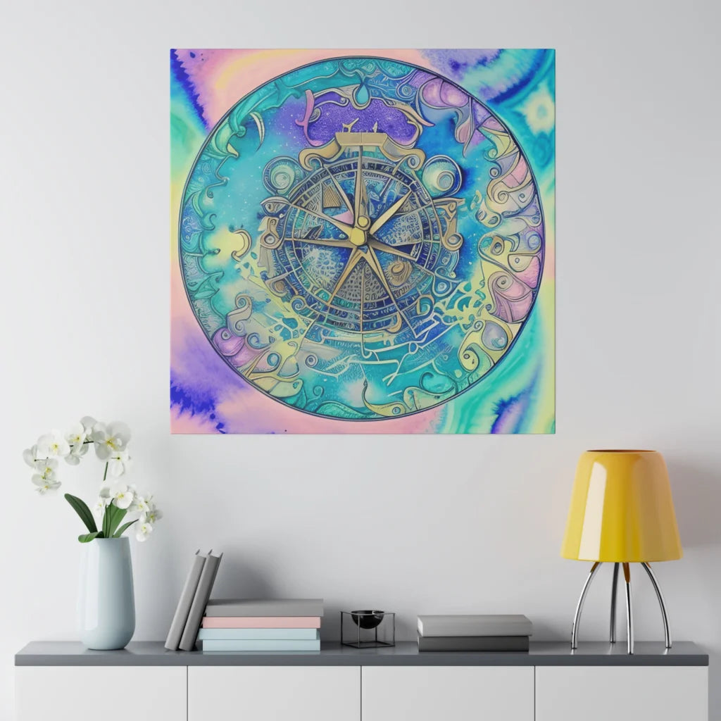 Yoga Wall Decor Featuring Astrology Wheel Art - 30x30 in / 0.75