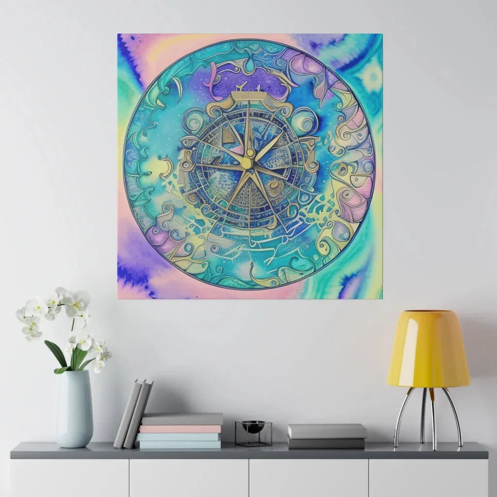 Yoga Wall Decor Featuring Astrology Wheel Art - 30x30 in / 0.75