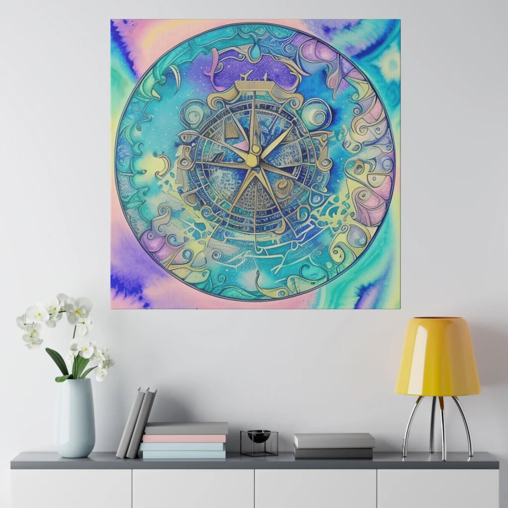 Yoga Wall Decor Featuring Astrology Wheel Art - 32x32 in / 0.75
