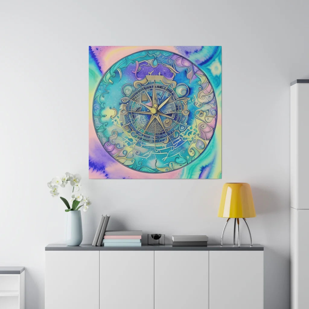 Yoga Wall Decor Featuring Astrology Wheel Art - 36x36 in / 0.75