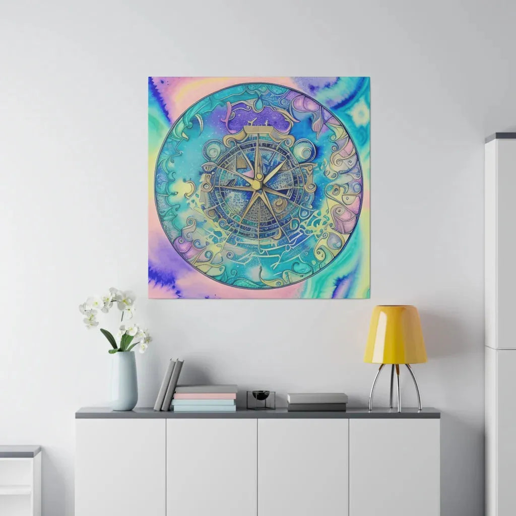 Yoga Wall Decor Featuring Astrology Wheel Art - 36x36 in / 0.75