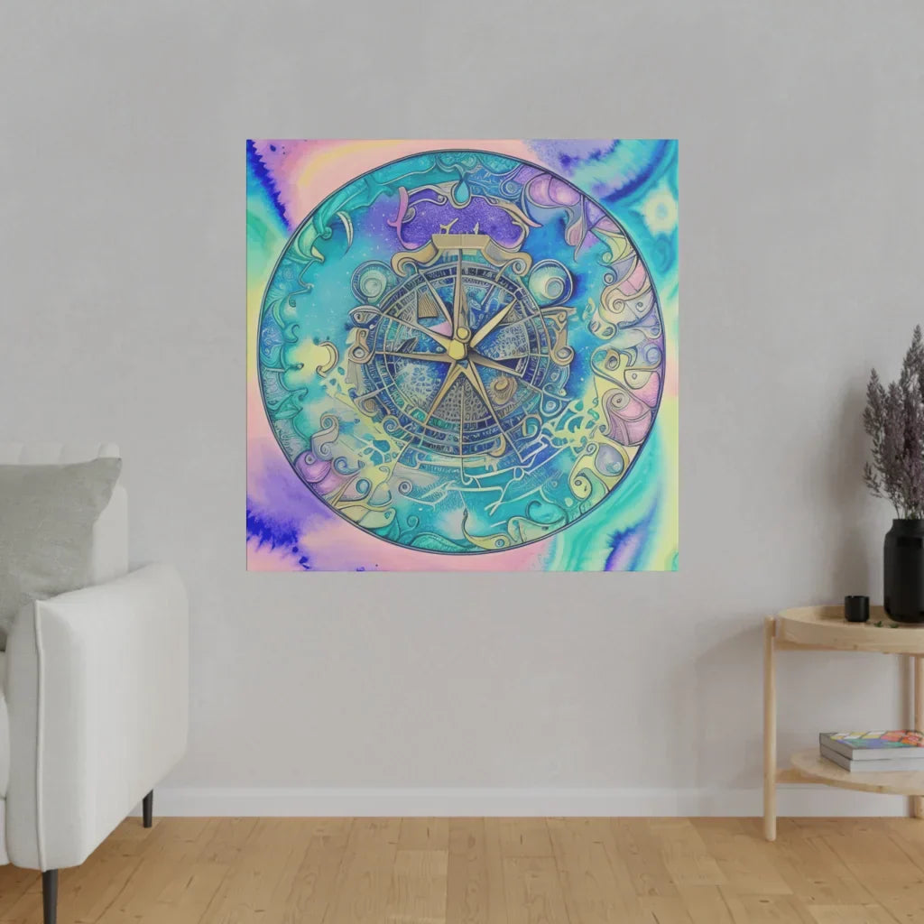 Yoga Wall Decor Featuring Astrology Wheel Art