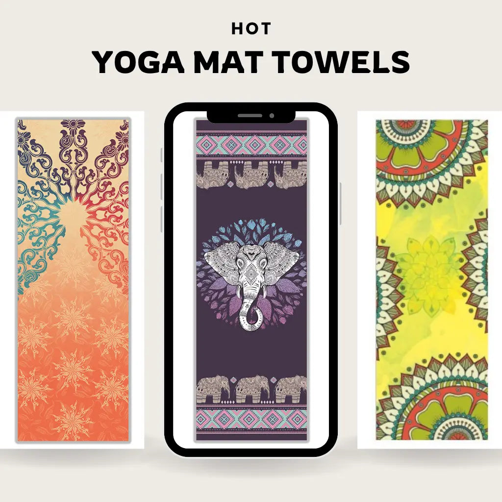 Hot yoga mat towel: microfiber, absorbent, non-slip (63x183cm), quick-dry, machine washable, sweat-wicking for Bikram/heated yoga