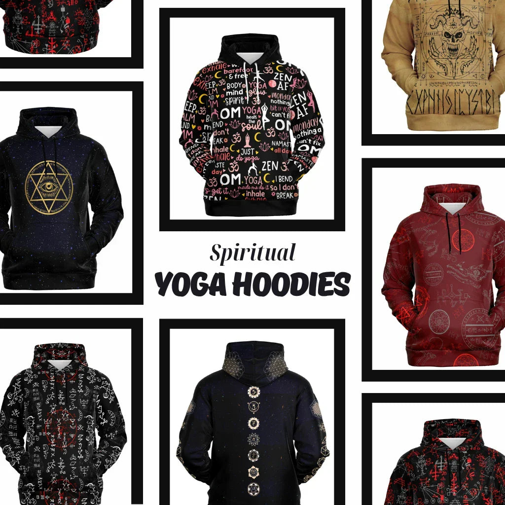Spiritual yoga hoodies unisex double layer hood kangaroo pocket 95 percent recycled polyester soft handfeel pre post workout layering piece casual wear