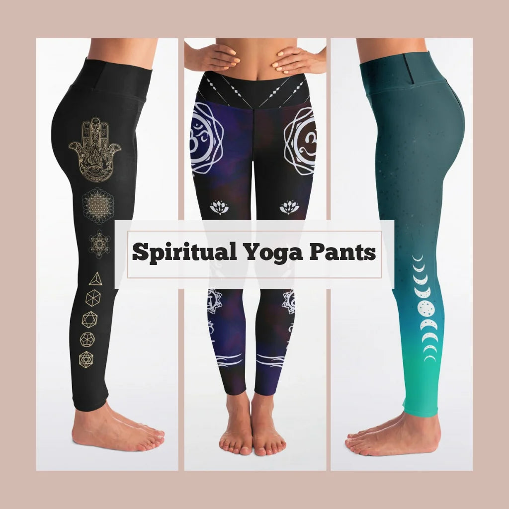 Spiritual yoga pants women straight leg compression leggings squat proof inner pocket classic fit 82 percent polyester yoga instructors studio wear professional