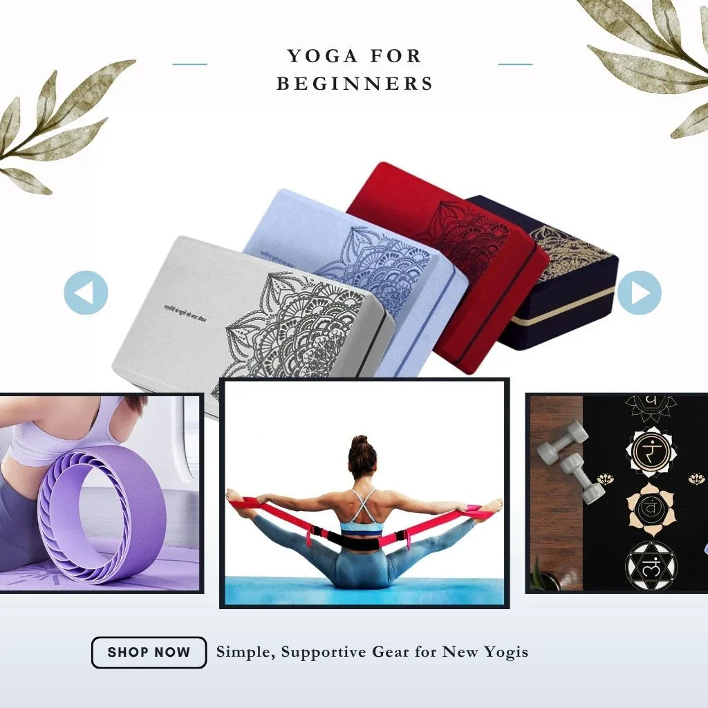 Yoga for beginners sets including mats, straps, and props for first-time yogis