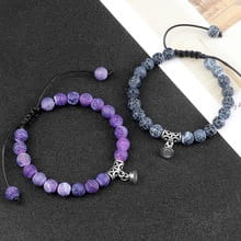 FROSTED GEMSTONE BEAD BRACELET FOR BALANCE & ENERGY