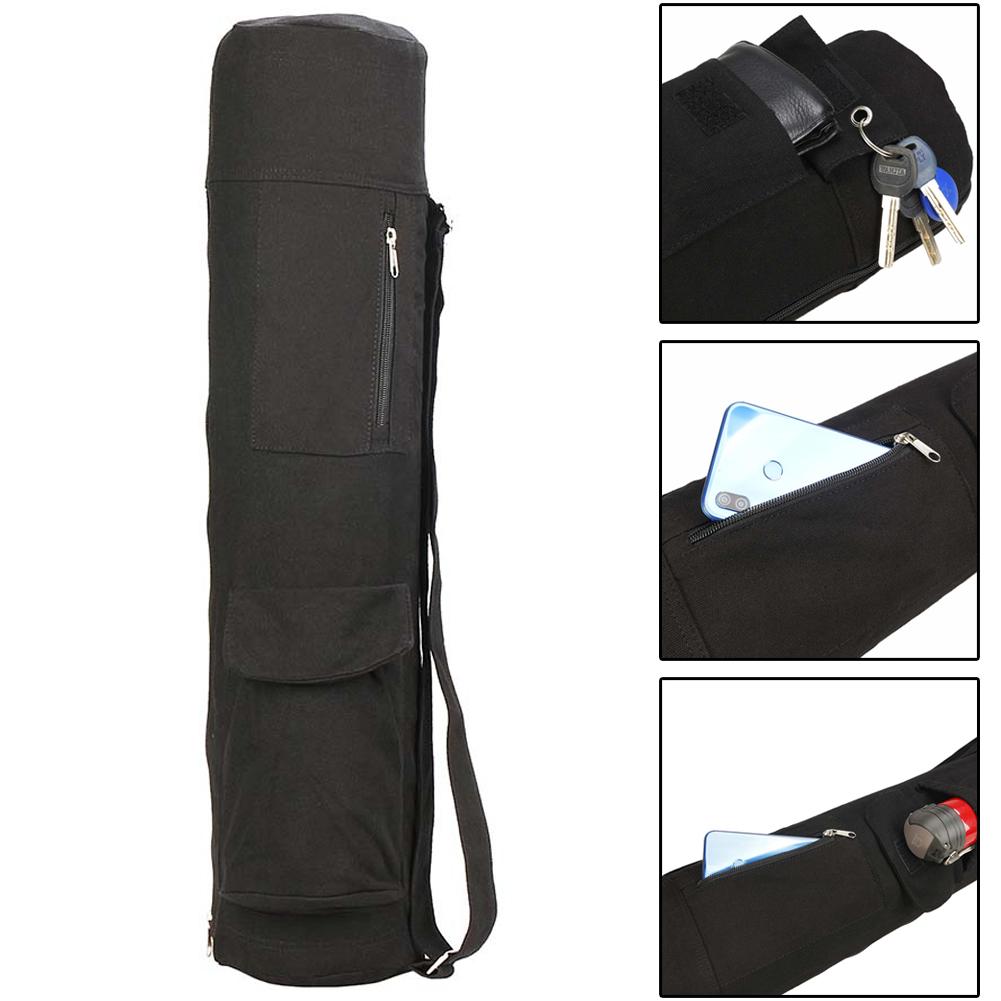 DURABLE CANVAS YOGA MAT BACKPACK WITH MULTIPLE POCKETS
