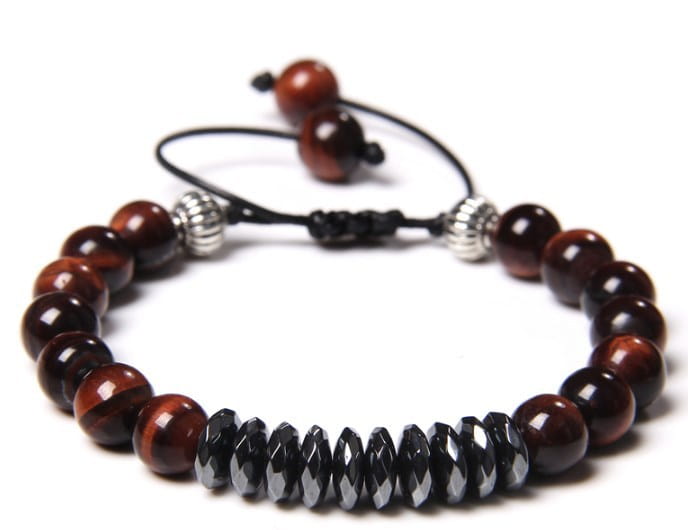 BLACK AGATE OPAL CROWN BRACELET FOR SPIRITUAL POWER