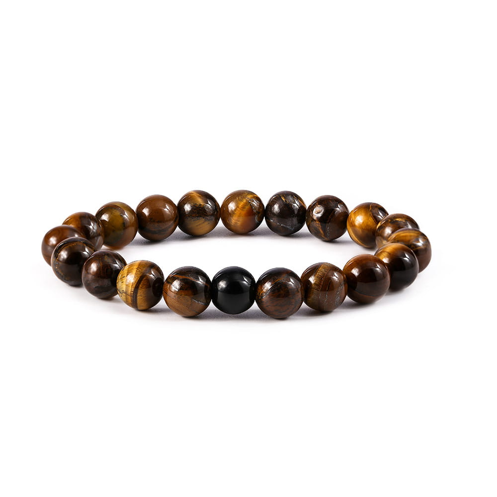 TIGER EYE STONE BEAD BRACELET FOR STRENGTH & BALANCE
