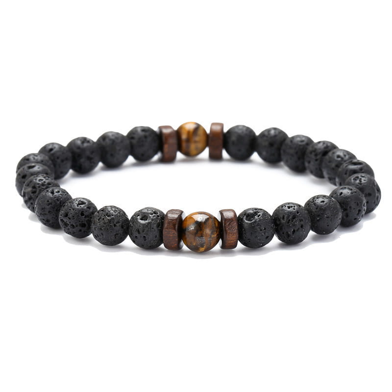 LAVA STONE YOGA BEAD BRACELET FOR GROUNDING ENERGY