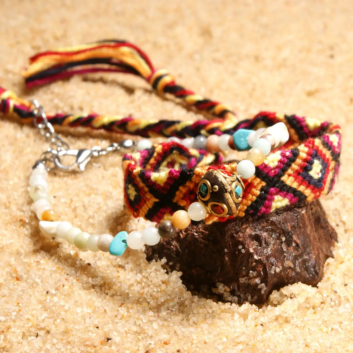 HANDWOVEN BOHO ANKLET – ARTISANAL BEACHY CHARM FOR WOMEN