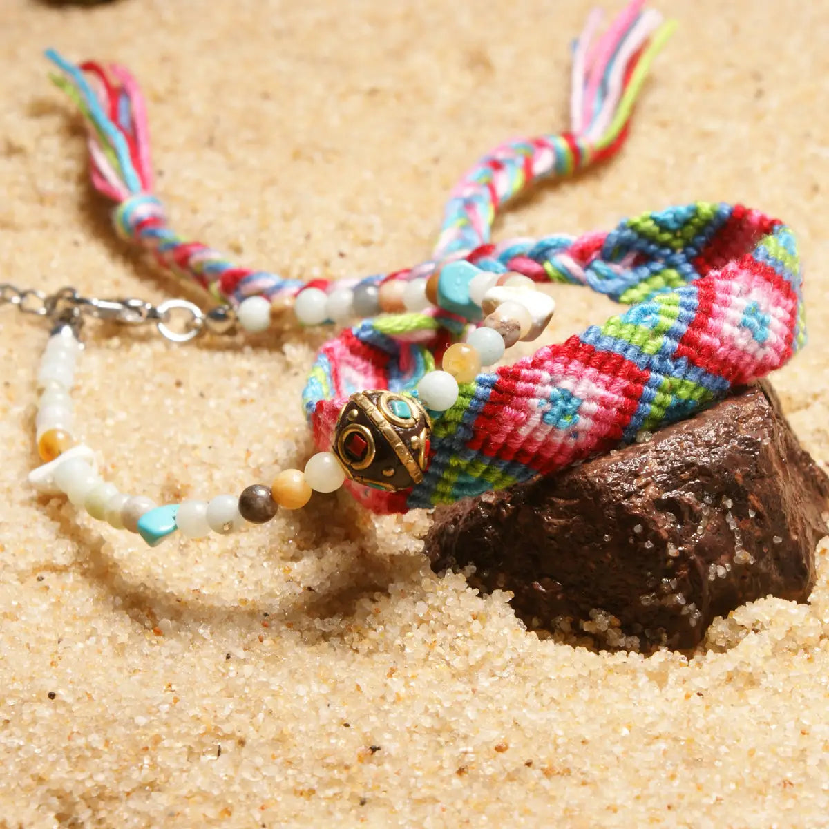 HANDWOVEN BOHO ANKLET – ARTISANAL BEACHY CHARM FOR WOMEN