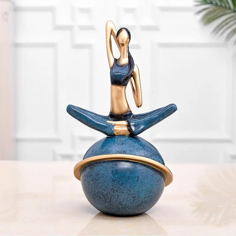Graceful Soul Hand Painted Resin Yoga Statue Decor