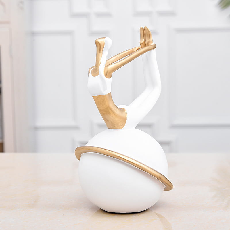 Graceful Soul Hand Painted Resin Yoga Statue Decor