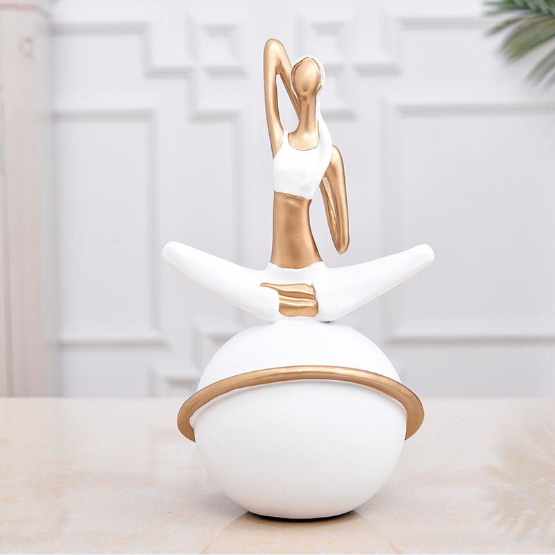 Graceful Soul Hand Painted Resin Yoga Statue Decor