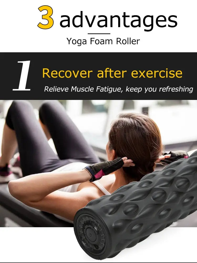VIBRATION YOGA ROLLER FOR MUSCLE RECOVERY & FLEXIBILITY