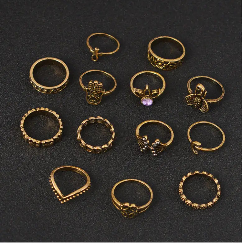 VINTAGE BOHEMIAN JEWELRY RINGS WITH MYSTICAL GEMSTONES