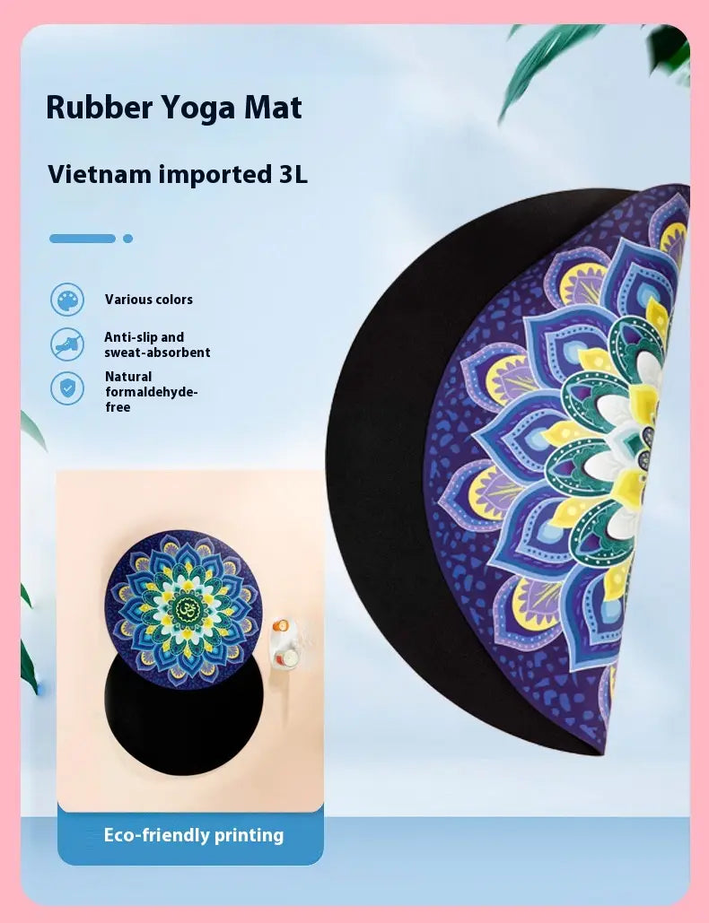 PREMIUM LARGE ROUND YOGA MAT WITH CUSTOM THICKNESS